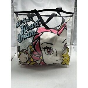 Disney Princess Belle Beauty & Beast Clear Tote w/ Removable Pouch Bag Classics